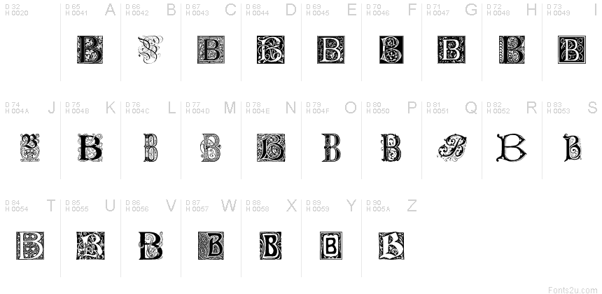 Ornamental Initials B Schriftart | Fonts2u.com