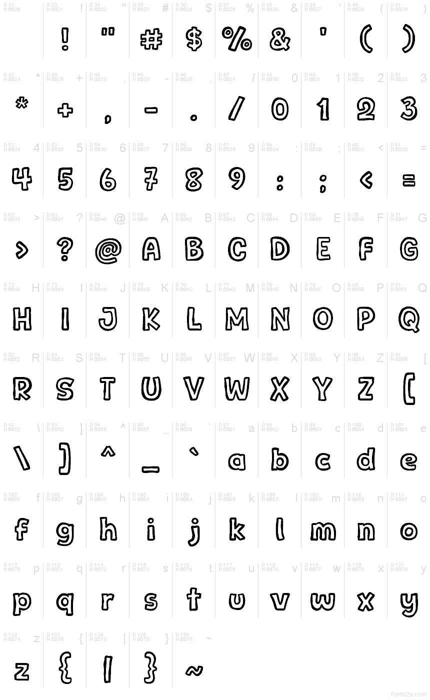 Latin de base - Table de caractères
