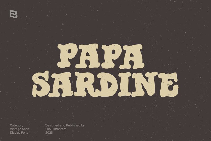 Papa Sardine Raw — Prezentace písma