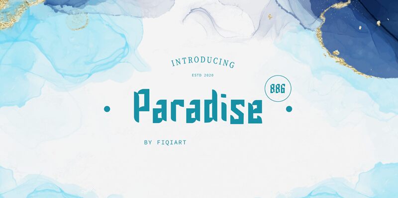 Paradise 886 Czcionka