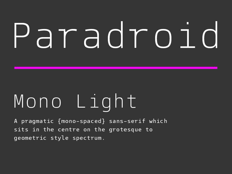 Paradroid Schriftart