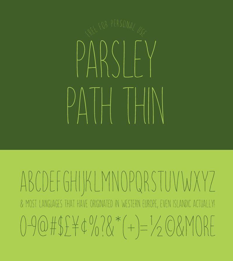 Parsley Path Thin Шрифт