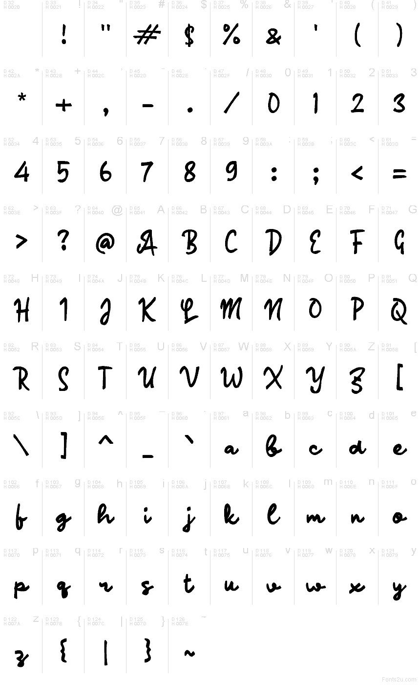 Latin de base - Table de caractères