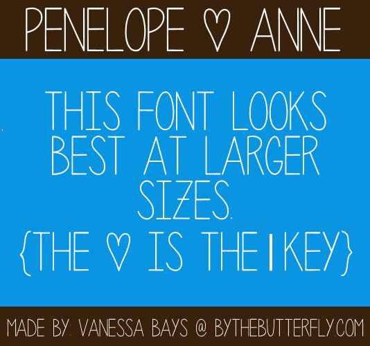 Penelope Anne Schriftart