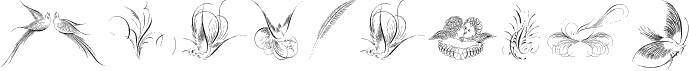 Penmanship Birds and Ornaments Free