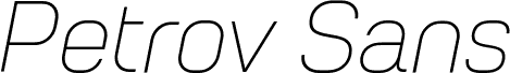Petrov Sans ExtraLight Italic