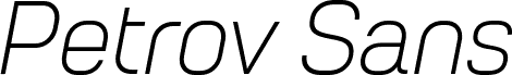 Petrov Sans Light Italic шрифт