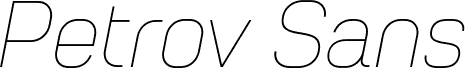 Petrov Sans Thin Italic