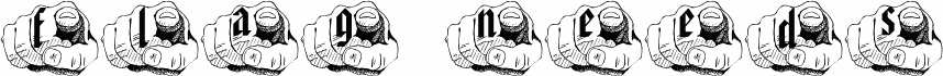 Preview of the pf_flag_needs font