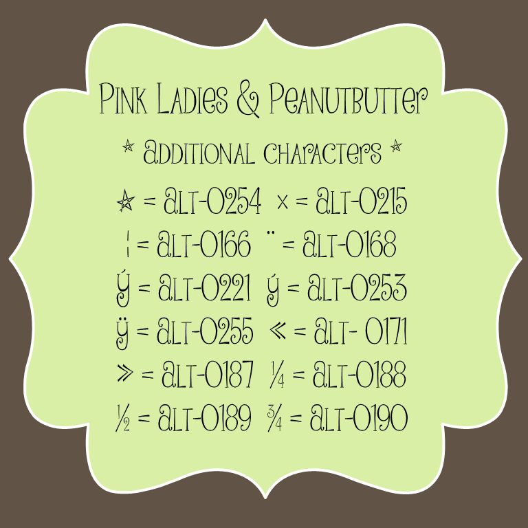 Pink Ladies and Peanutbutte Carattere