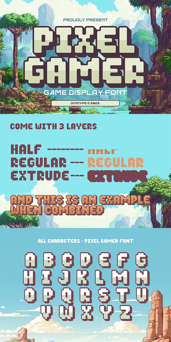 Pixel Gamer Druh písma