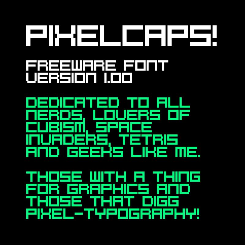 PixelCaps! Czcionka