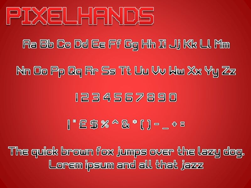 Pixelhands — Prezentace písma