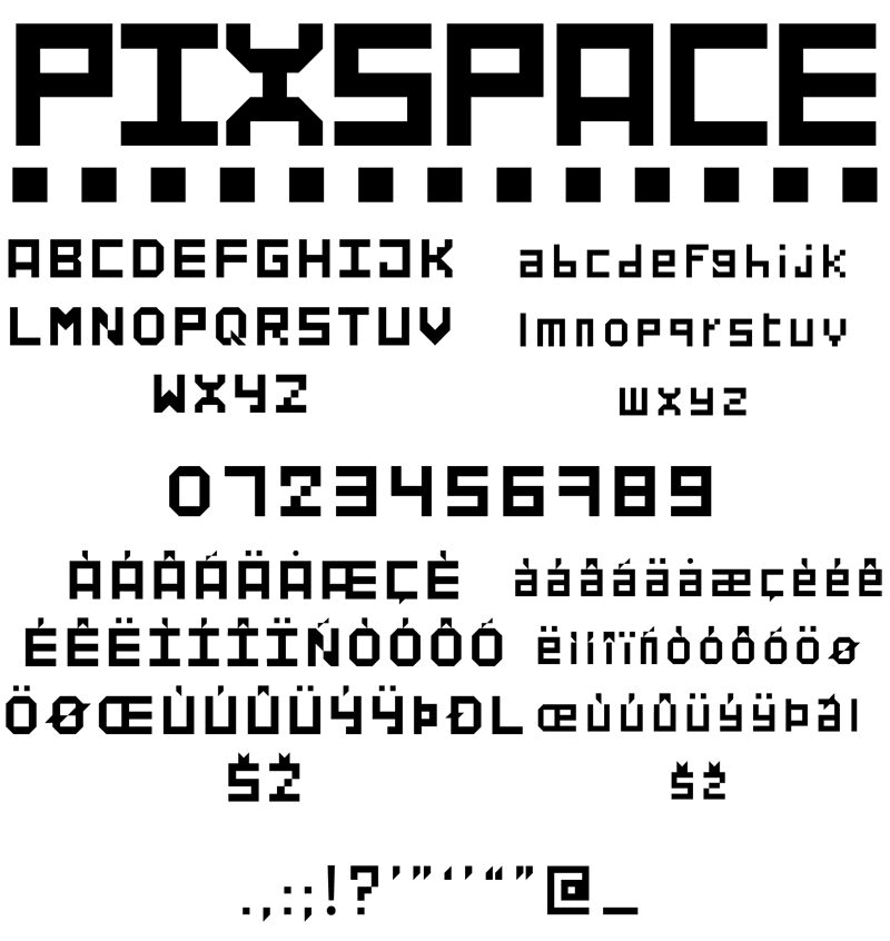 PIXSPACE Carattere