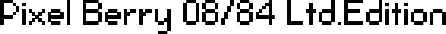 Anteprima del carattere Pixel Berry 08/84 Ltd.Edition