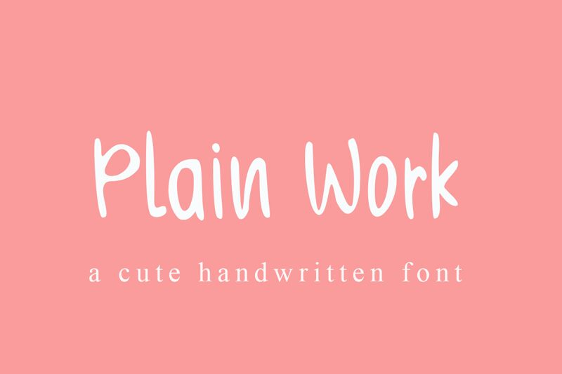 Plain Work Druh písma
