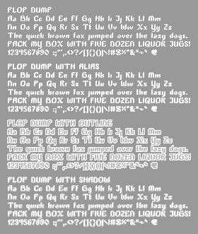 PlopDump Czcionka