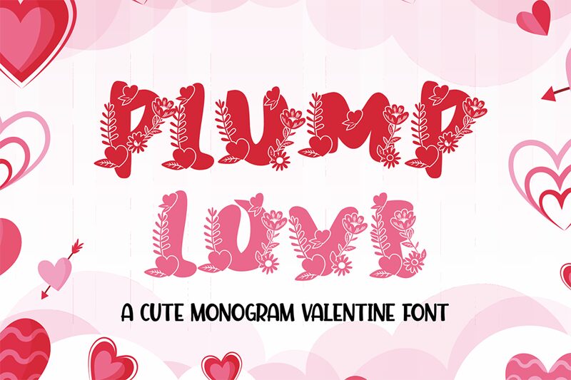 Plump Love Monogram Schriftart