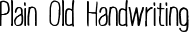 Plain Old Handwriting