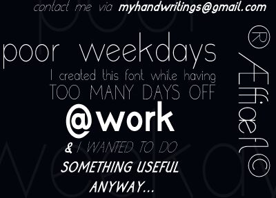 poor weekdays Schriftart