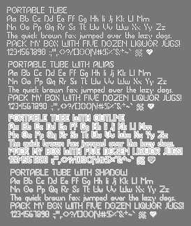 PortableTube Czcionka