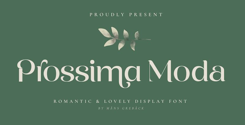 Prossima Moda Czcionka