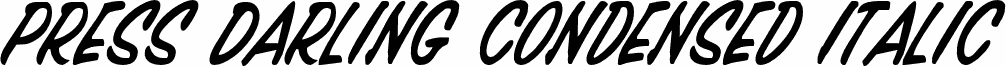 Náhled písma Press Darling Condensed Italic