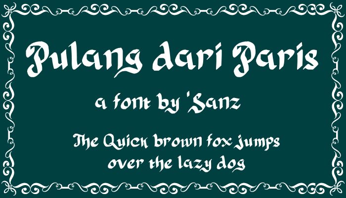 Pulang dari Paris Czcionka
