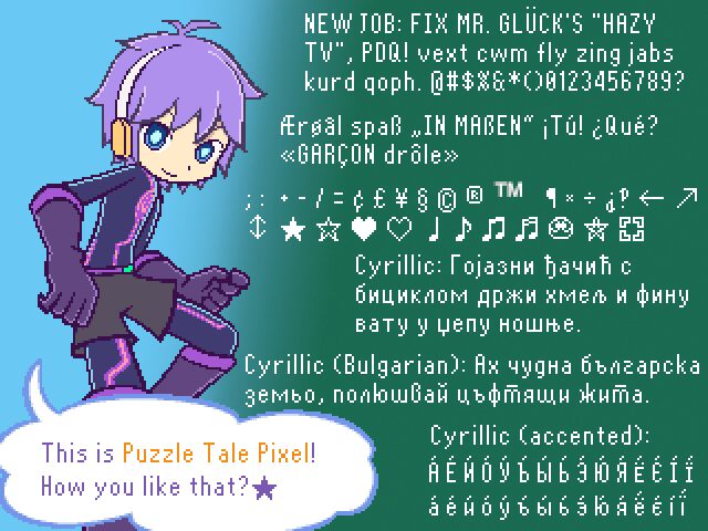 Puzzle Tale Pixel Czcionka