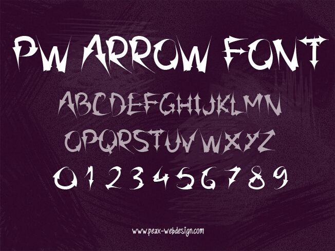 PW Arrow font Schriftart