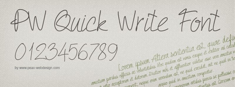 PW Quick Write Carattere
