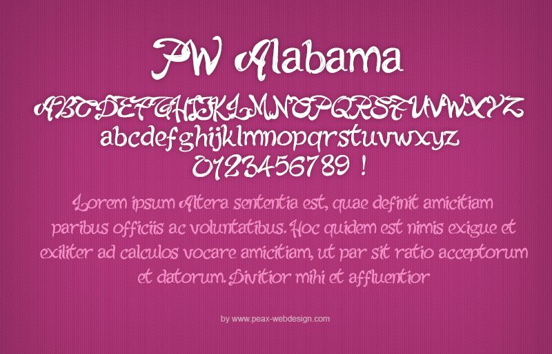 PWAlabama Carattere