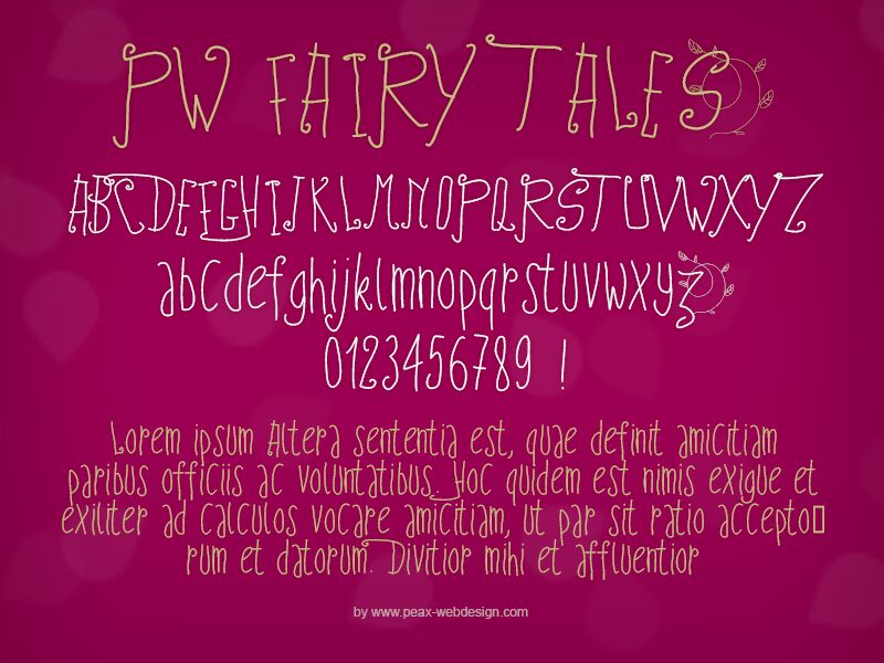 PWFairyTales Carattere