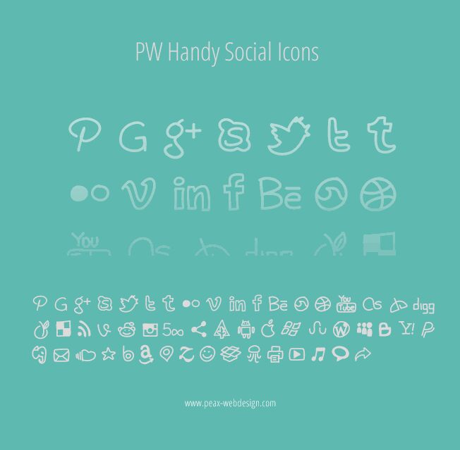 PWHandySocialIcons Carattere
