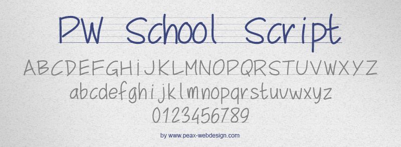PWSchoolScript Schriftart