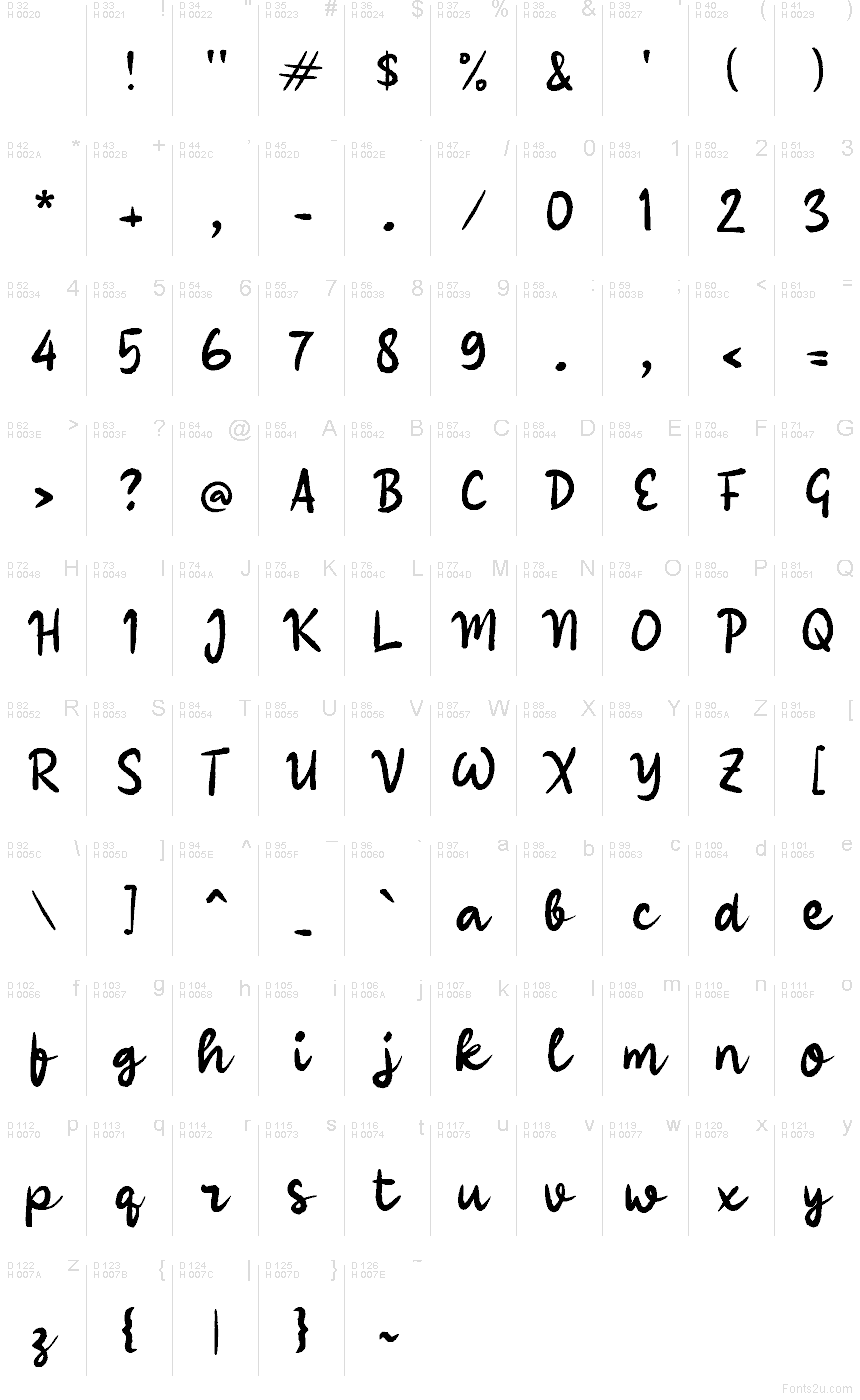 Latin de base - Table de caractères
