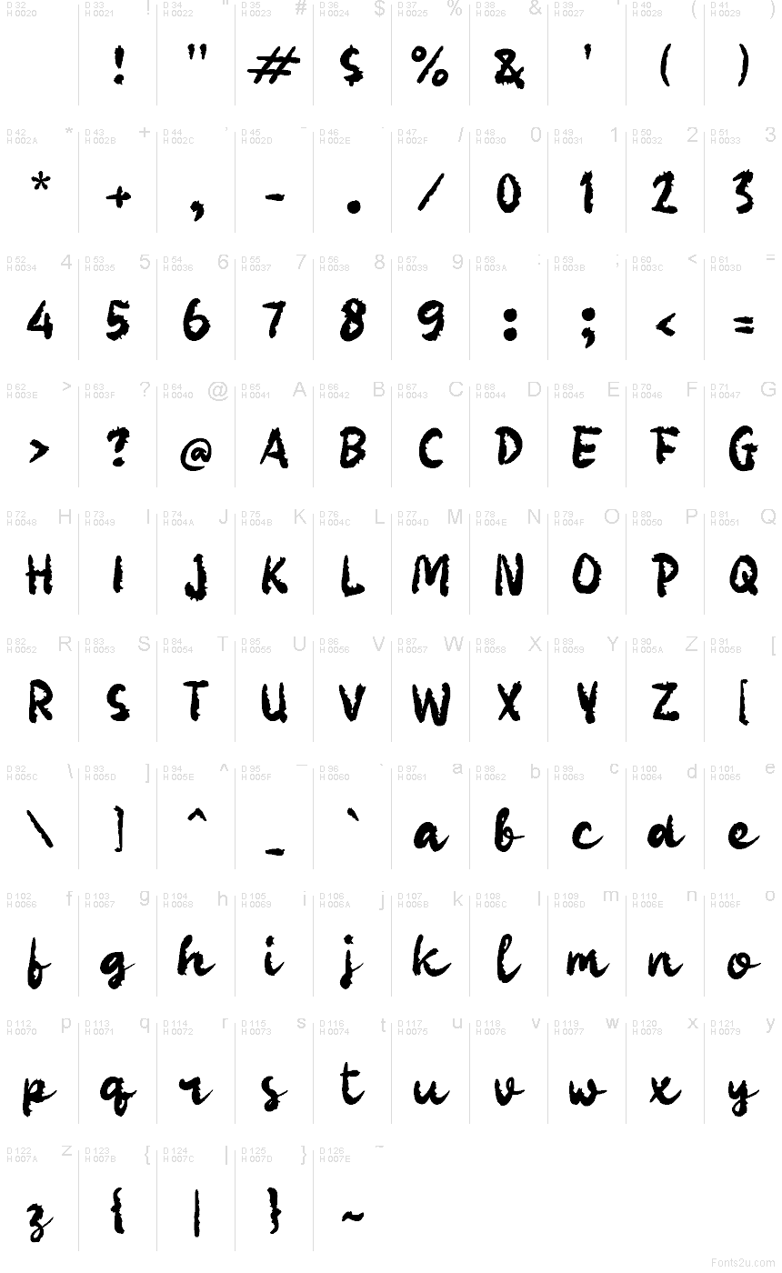 Latin de base - Table de caractères