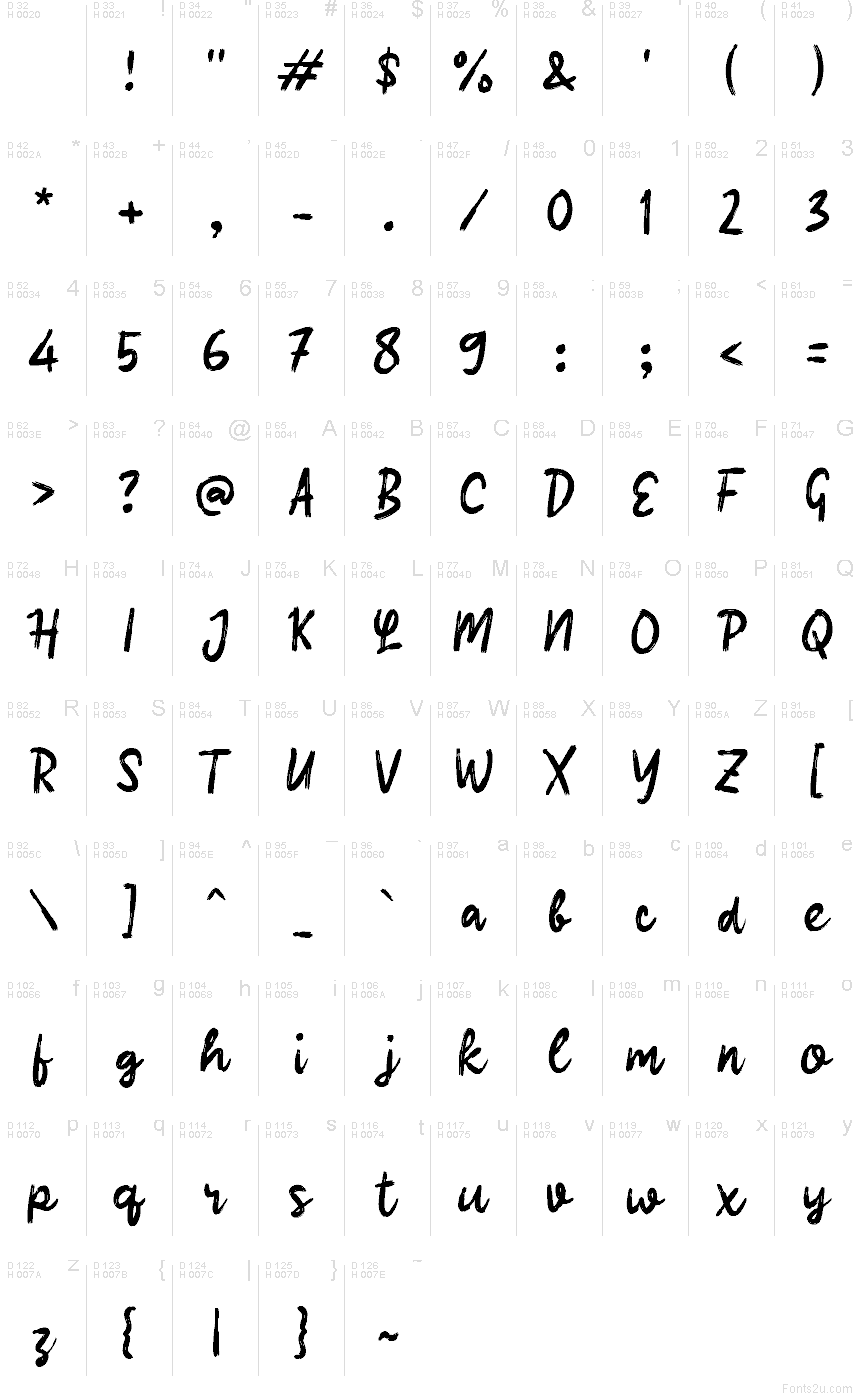 Latin de base - Table de caractères