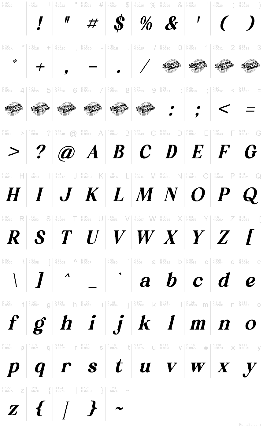 Basic Latin - charmap