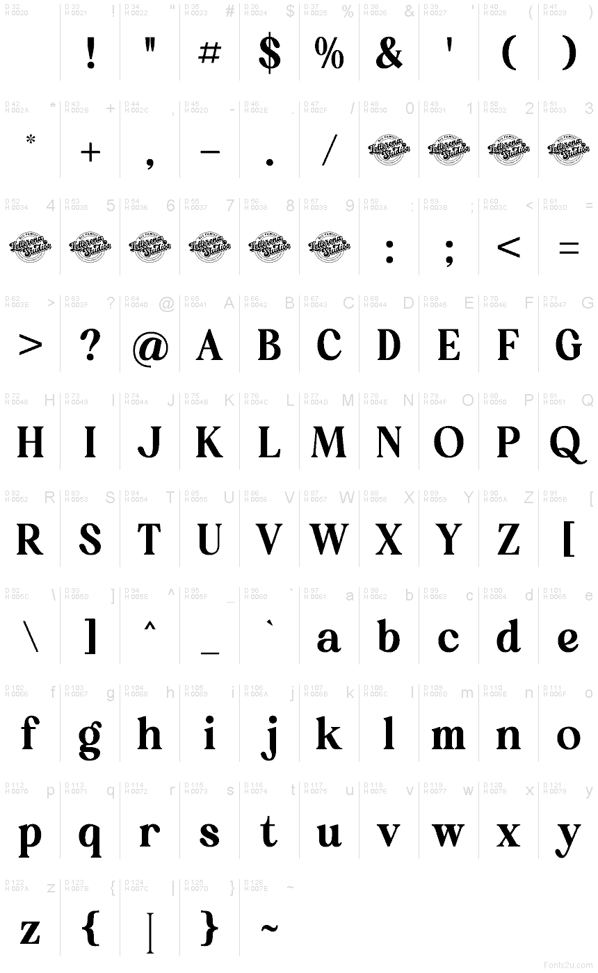 Basic Latin - charmap