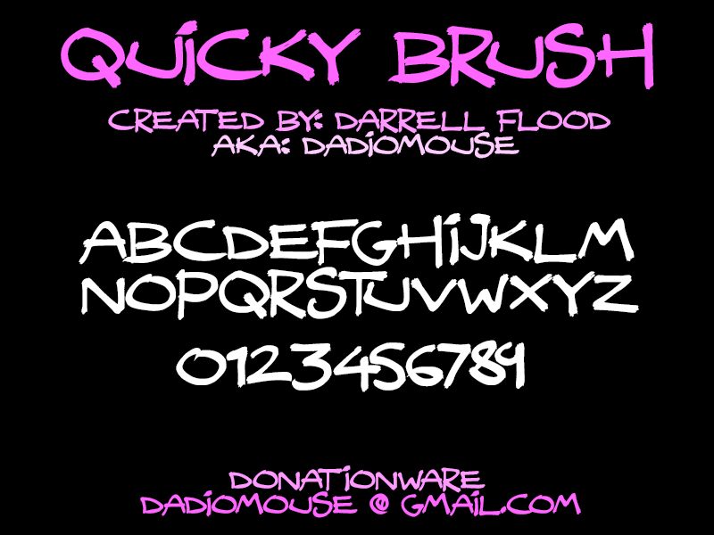 Quicky Brush Druh písma