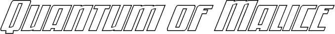 Quantum of Malice Outline Ital