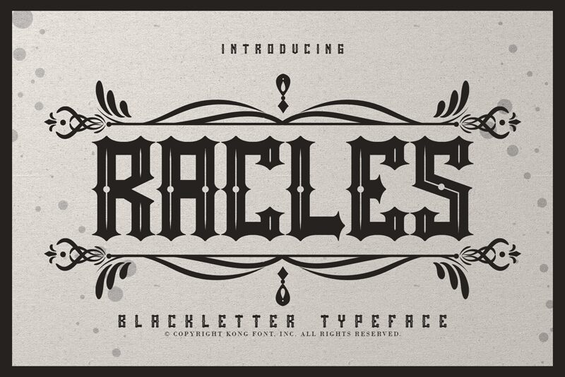 Rackles Schriftart