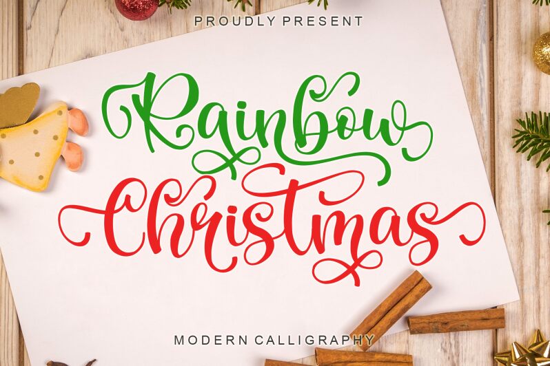 Rainbow Christmas Schriftart