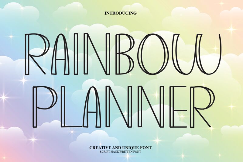 Rainbow Planner Schriftart