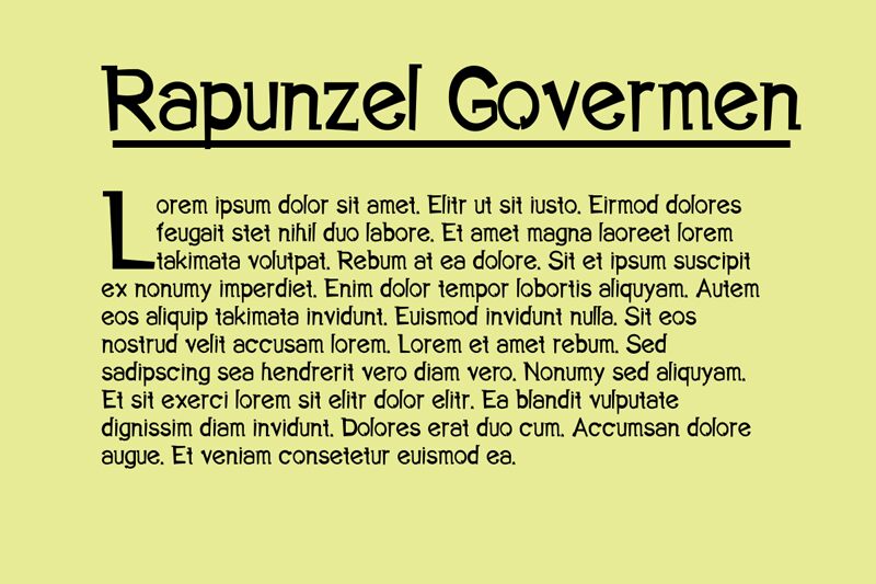 Rapunzel Govermen Schriftart