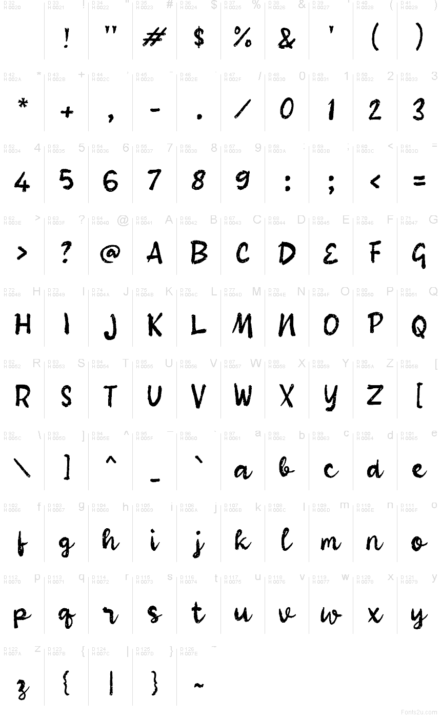 Latin de base - Table de caractères