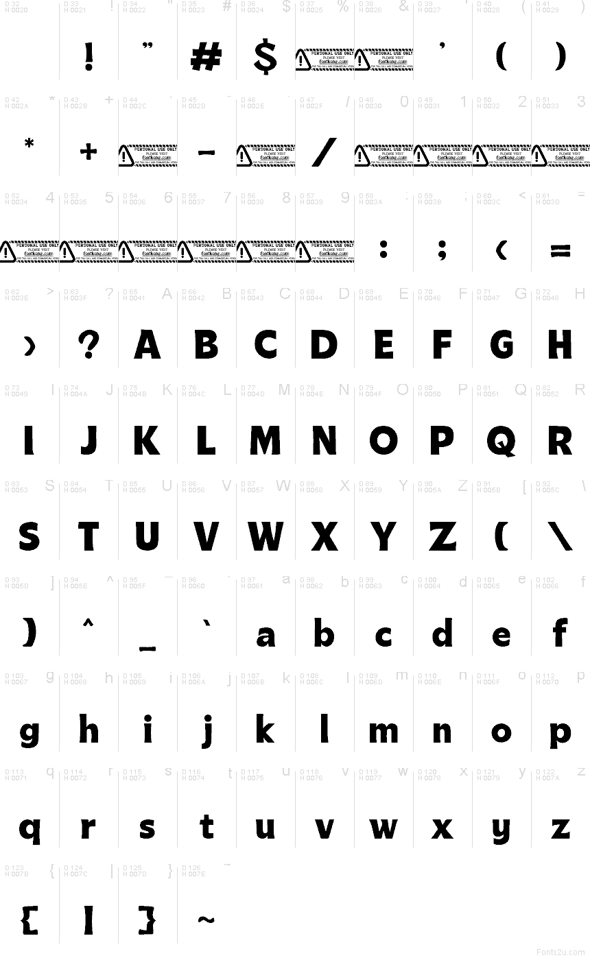 Basic Latin - charmap