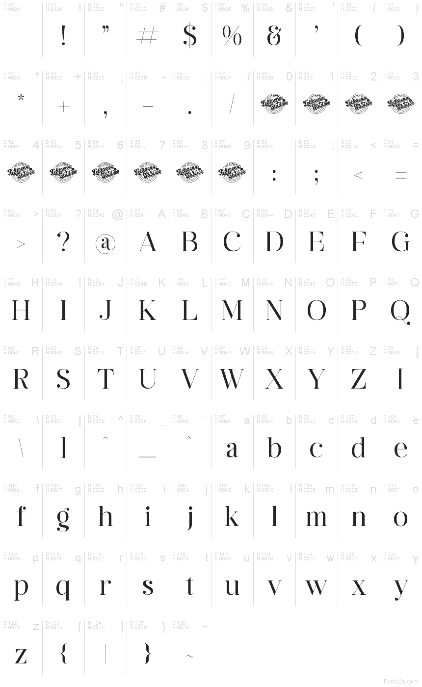 Basic Latin - charmap