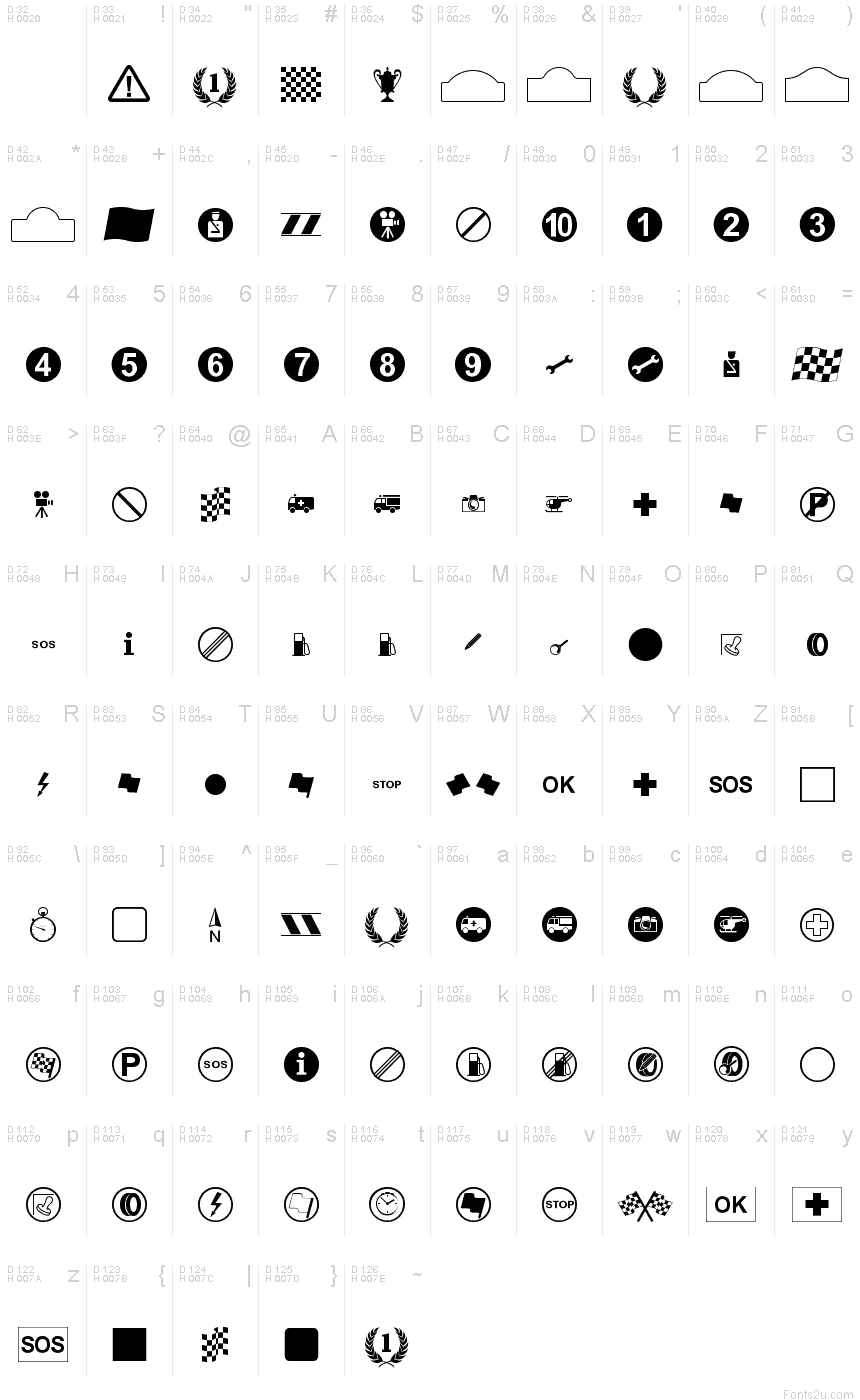 RallySymbols font